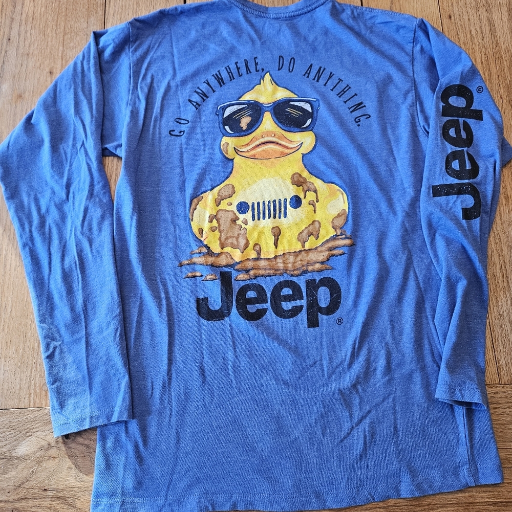Blue Jeep Long Sleeve Shirt with Duck Graphic